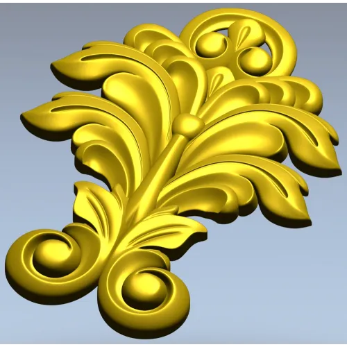 Acanthus Leaf Vertical Ornament STL for CNC