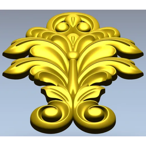 Acanthus Leaf Vertical Ornament STL for CNC