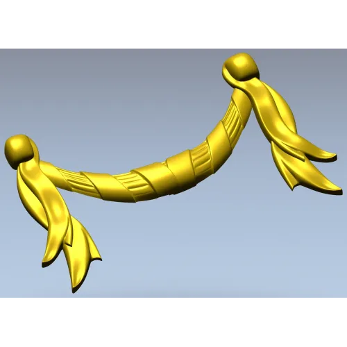 Baroque Ribbon Swag STL 3D Model for CNC