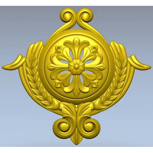 Рельефный медальон с розеткой и лавровым венком (STL для ЧПУ)