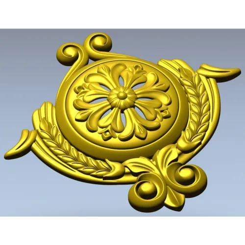 Рельефный медальон с розеткой и лавровым венком (STL для ЧПУ)