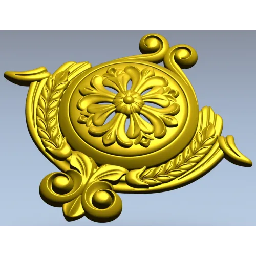 Рельефный медальон с розеткой и лавровым венком (STL для ЧПУ)