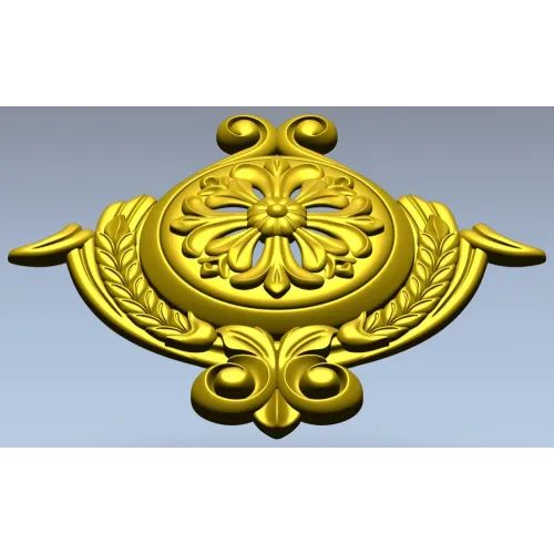 Рельефный медальон с розеткой и лавровым венком (STL для ЧПУ)