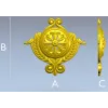 Рельефный медальон с розеткой и лавровым венком (STL для ЧПУ)