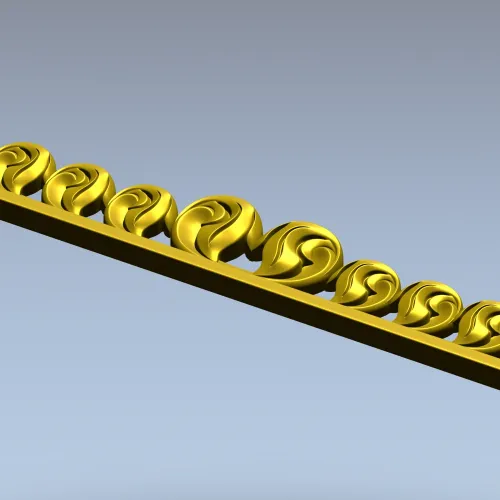 Stylized Rosette Frieze - STL 3D Model for CNC