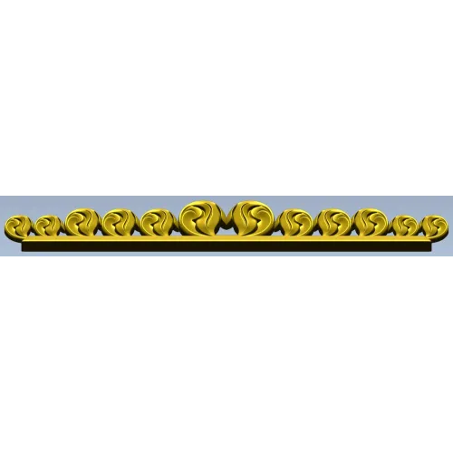Stylized Rosette Frieze - STL 3D Model for CNC