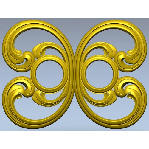 Baroque Twin-Scroll Applique STL for CNC