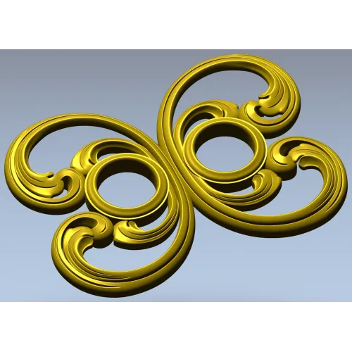 Baroque Twin-Scroll Applique STL for CNC