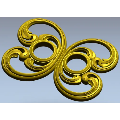 Baroque Twin-Scroll Applique STL for CNC
