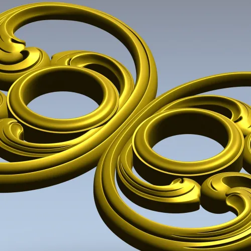 Baroque Twin-Scroll Applique STL for CNC