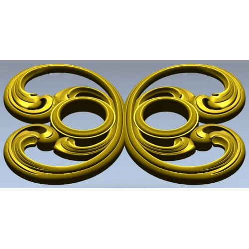 Baroque Twin-Scroll Applique STL for CNC