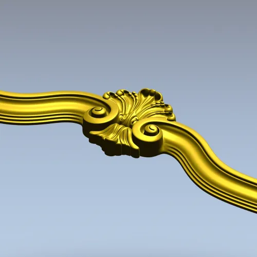 Rococo Acanthus Crest STL 3D Model for CNC