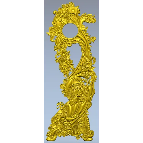 Вертикальная декоративная накладка в стиле рококо - stl модель для ЧПУ
