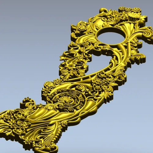 Вертикальная декоративная накладка в стиле рококо - stl модель для ЧПУ