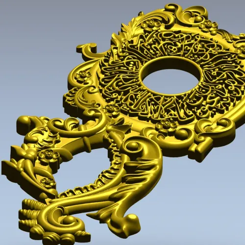 Baroque Rosette Applique STL for CNC