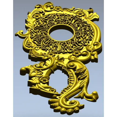 Baroque Rosette Applique STL for CNC