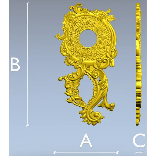 Baroque Rosette Applique STL for CNC
