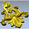 Рокайльный картуш с раковиной и цветочным мотивом - STL модель для ЧПУ