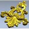 Рокайльный картуш с раковиной и цветочным мотивом - STL модель для ЧПУ