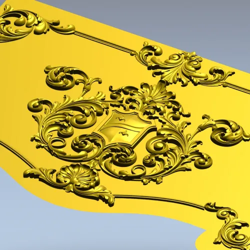 Baroque Acanthus Cartouche STL