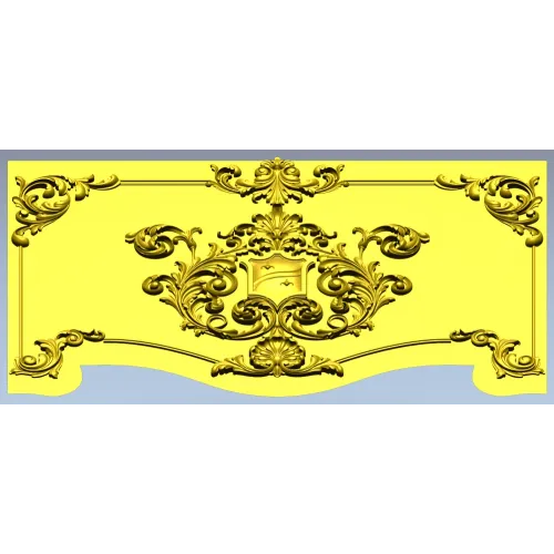 Baroque Acanthus Cartouche STL