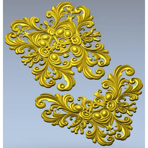Baroque Acanthus Cartouche - High-Relief STL Model for CNC