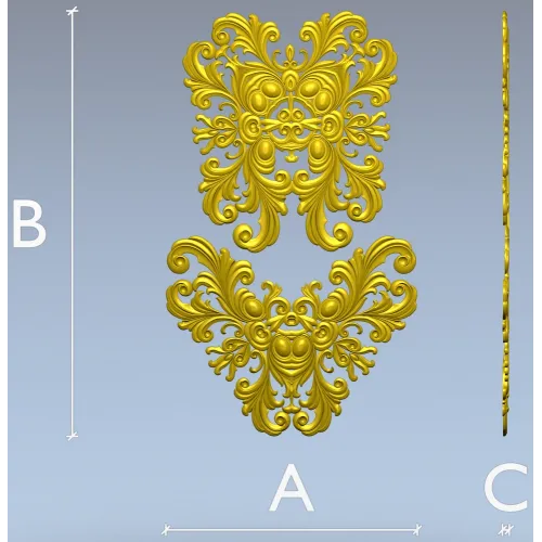 Baroque Acanthus Cartouche - High-Relief STL Model for CNC