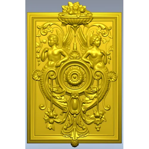 Cherubic Medallion Relief STL