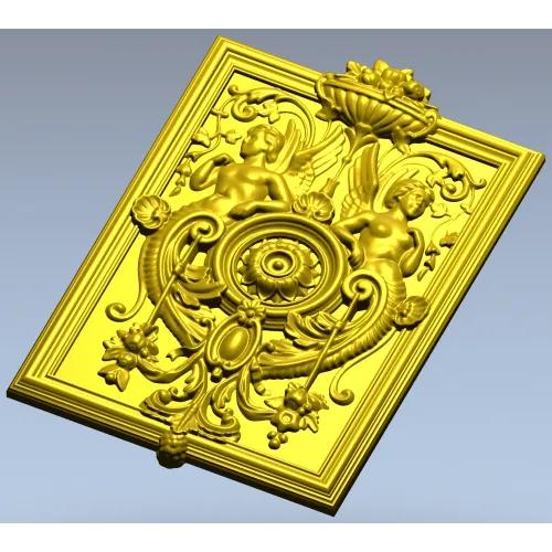 Cherubic Medallion Relief STL