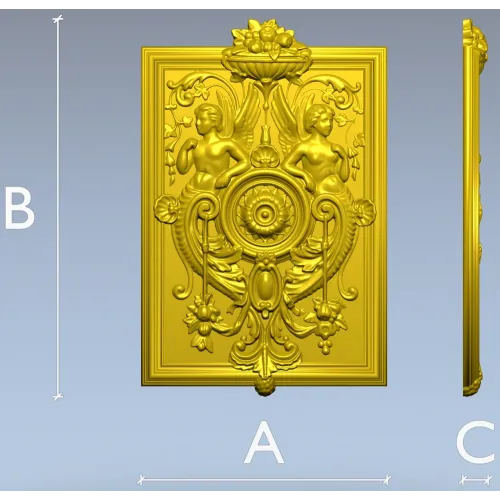 Cherubic Medallion Relief STL