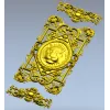 Декоративная панель с львиным медальоном - 3D модель STL для ЧПУ