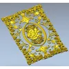 Rose Medallion Vine Panel - STL 3D model for CNC milling