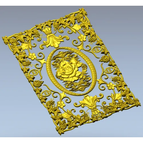 Rose Medallion Vine Panel - STL 3D model for CNC milling