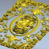 Rose Medallion Vine Panel - STL 3D model for CNC milling