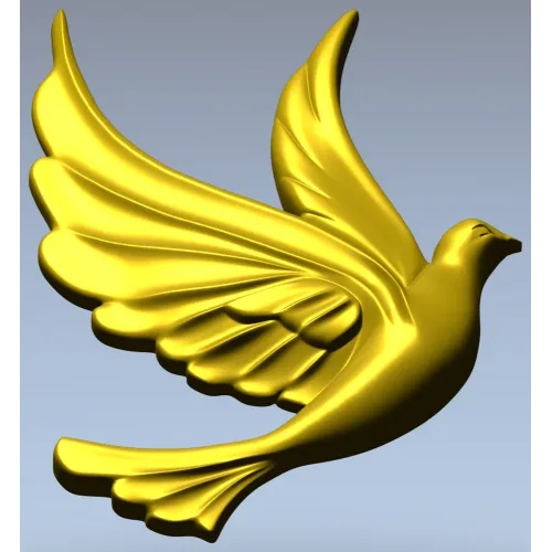 Dove Relief STL - Decorative 3D Model for CNC