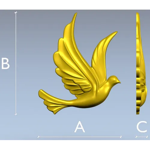 Dove Relief STL - Decorative 3D Model for CNC