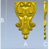 Барочная декоративная накладка - STL модель для ЧПУ