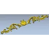 Rococo Floral Scroll STL for CNC - High-Relief 3D Model