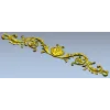 Rococo Floral Scroll STL for CNC - High-Relief 3D Model