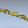 Rococo Floral Scroll STL for CNC - High-Relief 3D Model