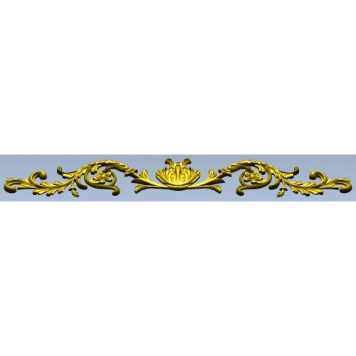 Rococo Floral Scroll STL for CNC - High-Relief 3D Model