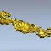 Shell & Acanthus Horizontal Applique STL 3D Model for CNC