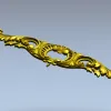 Горизонтальный картуш в стиле рококо - stl модель для ЧПУ