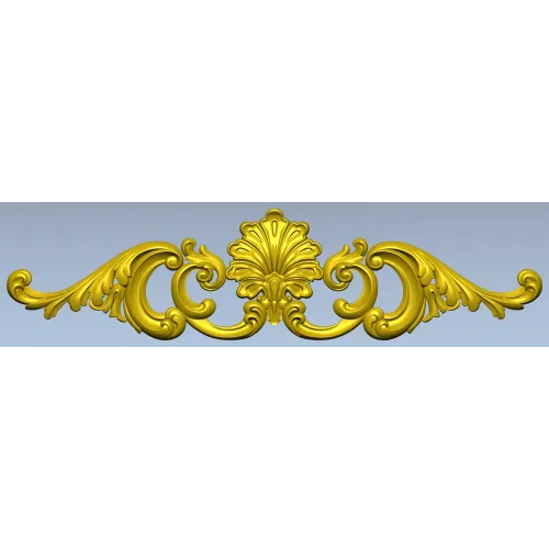 Baroque Shell & Acanthus Central Ornament STL for CNC