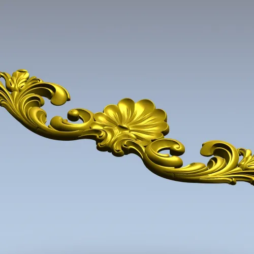 Shell Rocaille Applique - 3D STL model for CNC milling