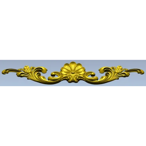 Shell Rocaille Applique - 3D STL model for CNC milling