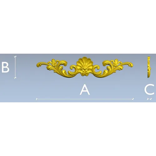 Shell Rocaille Applique - 3D STL model for CNC milling