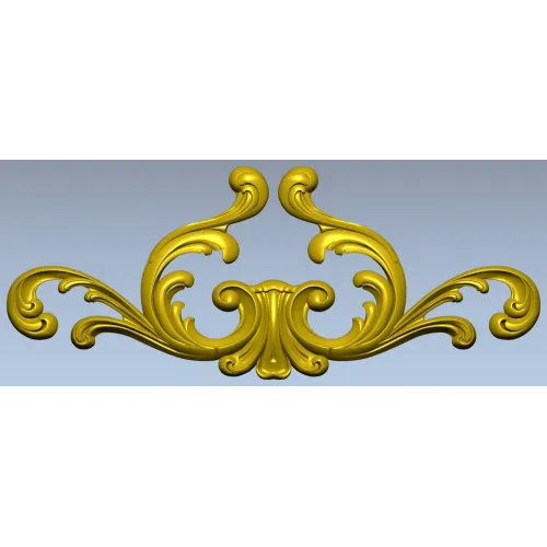 Rococo Acanthus Cartouche STL 3D model for CNC