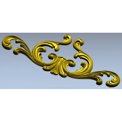 Rococo Acanthus Cartouche STL 3D model for CNC