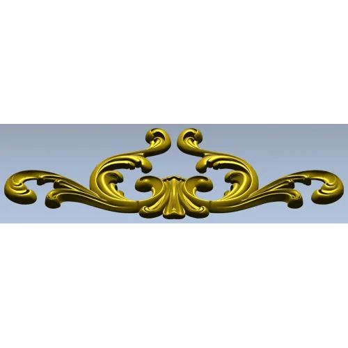 Rococo Acanthus Cartouche STL 3D model for CNC